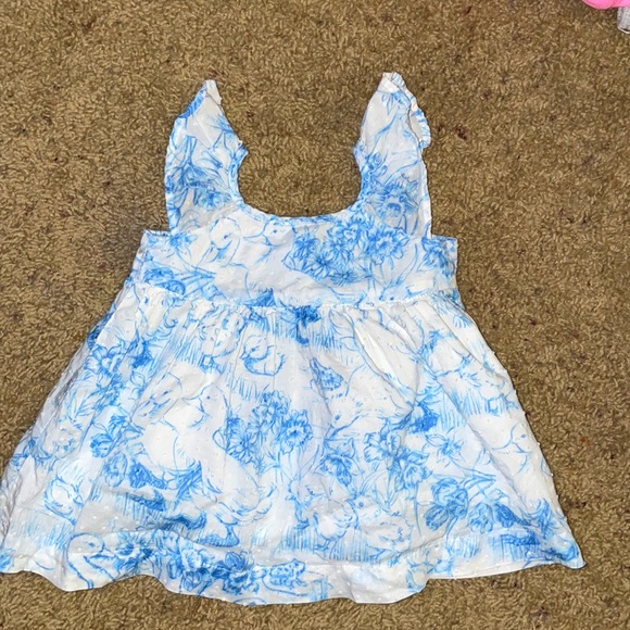 BBY GAP WHITE & BLUE PINAFORE STYLE DRESS - Picture 1 of 2